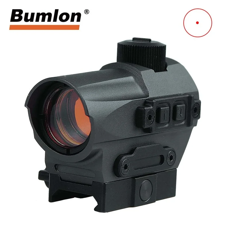 Tactical 1.5 MOA QD Red Dot Sight with Riser Mount 10 Brightness Settings fit Picatinny Rail for Hunting Airsoft (2)