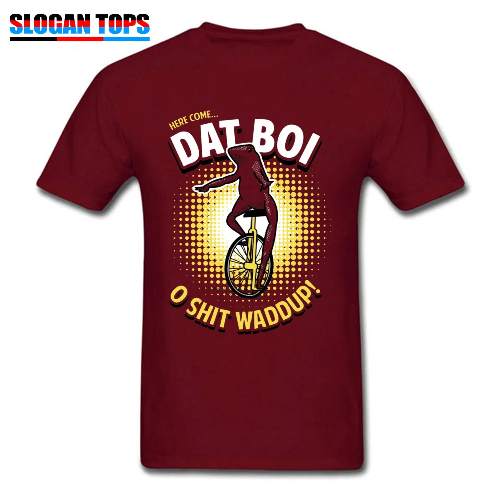 Here Come Dat Boi 6537 100% Cotton Adult Short Sleeve Tops Shirts Summer VALENTINE DAY T-shirts Printed Tops Tees Family O Neck Here Come Dat Boi 6537 maroon