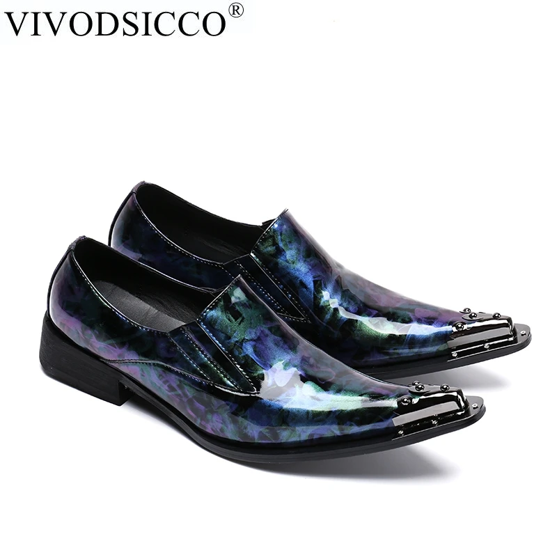 VIVODSICCO/Роскошные Классические Мужские модельные туфли из натуральной кожи; деловая Свадебная обувь для работы; Sapatos; кожаные мужские туфли-оксфорды