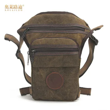 

Men Canvas Drop Leg Bag Cross Body Messenger Shoulder Pouch Thigh Hip Belt Bum Fanny Pack Waist Military Tactical Travel Riding