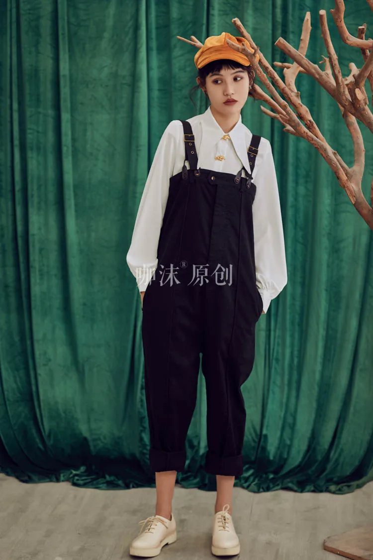 Линетт's chinoisery весна осень дизайн женские комбинезоны с высокой талией брюки