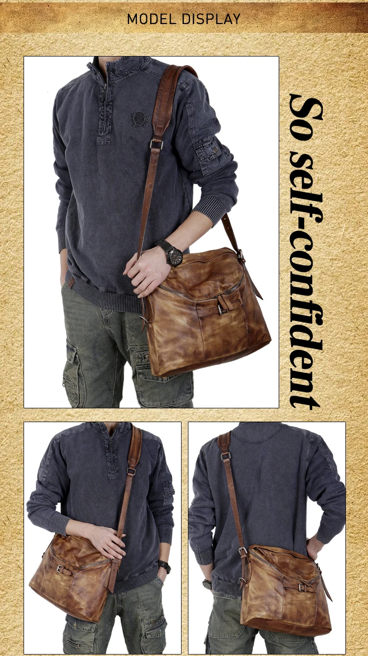 Винтажные мужские сумки-мессенджеры, модные кожаные мужские сумки через плечо, большая Повседневная сумка на плечо, мужская сумка 1630