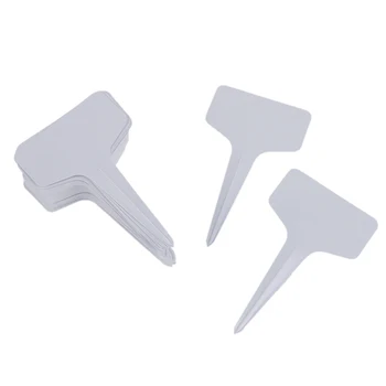 

100 Pcs Garden Labels Gardening Plant Classification Sorting Sign Tag Ticket Plastic Writing Plate Board Plug In Card White