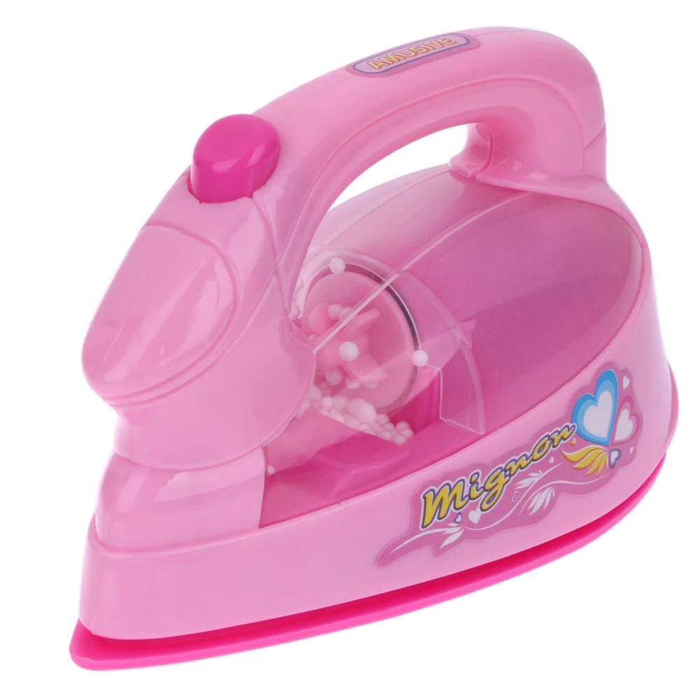 Mini Electric Iron Light up Simulation Appliances Kids Children Pretend Play font b Toy b font
