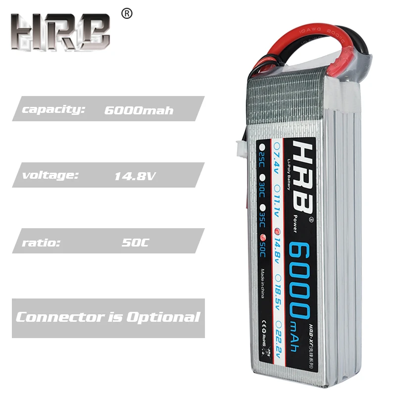 HRB 4S 14,8 V Lipo батарея 6000mah 50C Deans XT60 T EC5 XT90 TRX для Traxxas 4WD автомобилей Квадрокоптер вертолет гоночный самолет лодка