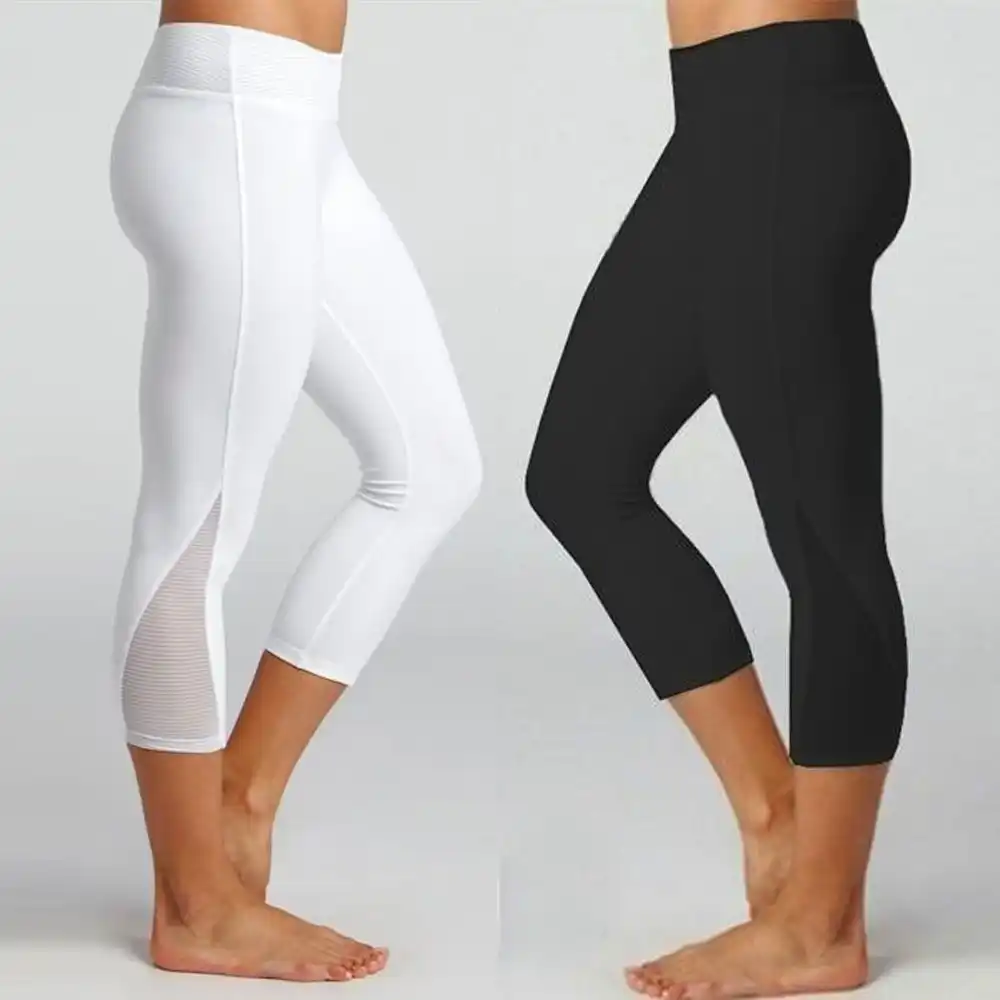 three quarter length gym leggings