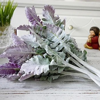 Artificial Plant 1Pc Artificial Senecio Cineraria Fake Plant Photo Prop DIY Home Office Decor