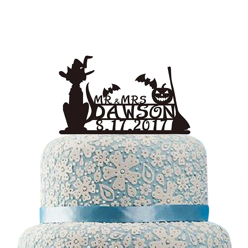 Acrylic Pumpkin Cake Topper Happy Halloween Cake Topper Mr Mrs