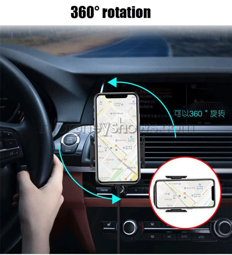 Carro sem Fio Infravermelho de Indução de Carregamento Suporte para Iphone Case com Carga Rápida sem Fio Samsung Telefone Exibição Stand Holder - 8 Suporte p celulares