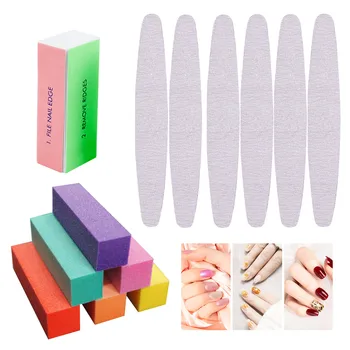 

13PCS Double Side Nail File Buffer Block Manicure Nail Art Tools for Nail Grinding Polishing Home Salons Use