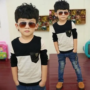 

Spring Autumn Children t shirts baby kids boys long sleeve T shirts baby children clothing pure cotton tees casual 2-10Y