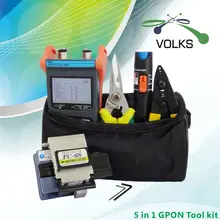 5 In 1 Fiber Optic GPON Tool Kit with FC-6S Fiber Cleaver BIN and Optical Power Meter 10Mw Visual Fault Locator