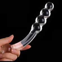 Pyrex glass dildo fake penis crystal anal beads butt plug prostate massager g-spot female masturbation Sex toys for women men