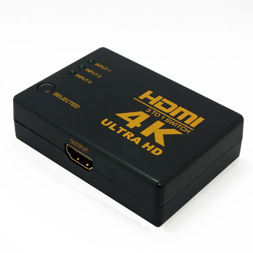 Черный Мини 3 порта HDMI коммутатор 3x1 HDMI коммутатор 3 входа 1 выход сплиттер HDMI порт для HDTV 1080P видео iFSWR-301