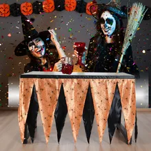 Декор для Хэллоуина, вечеринки Человек-паук чистая узор Юбка для стола тема Юбка для стола двухцветная стол фартук домашний текстиль стол юбка