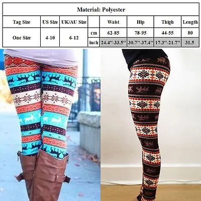 Женская зимняя теплая Рождественская ткань из хлопка|leggings cotton|snowflake leggingswinter warm |