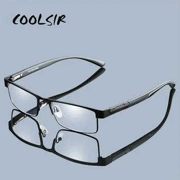 

COOLSIR Metal Frame Men Reading Glasses Non Spherical 12 Layer Coated Lenses Vintage Business Hyperopia Prescription Eyewear