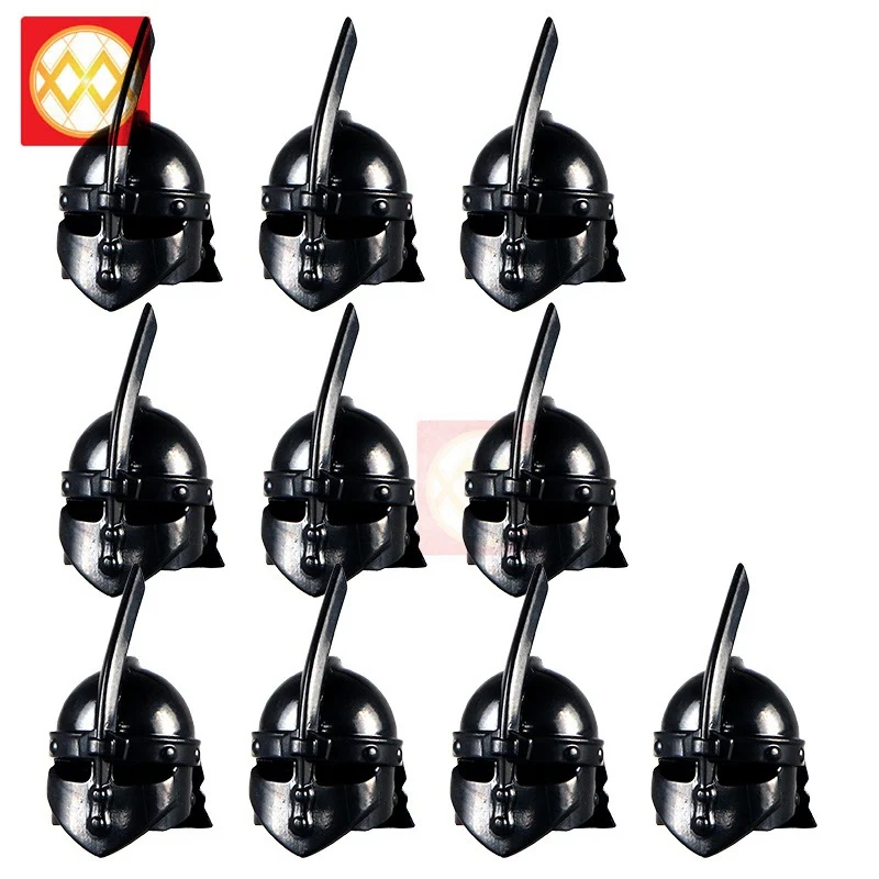 

1 Set Toy Weapons Accessories Medieval Knight Spear Sword Helmet WW2 Weapons Juguetes Building Blocks Toys For Children