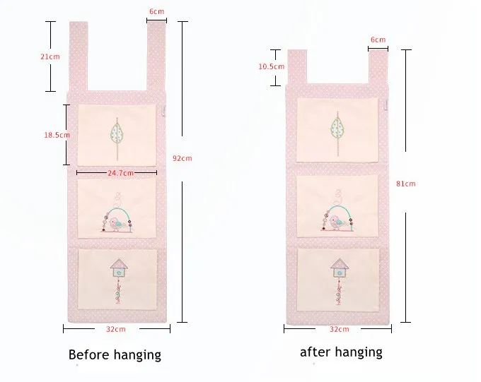 Baby Cribs Cot Side Pocket Infant Storage Bed Bumper Bag Sorting Organizer Bag Baby Nordic Baby Decoration Room Decorative Fence (2)