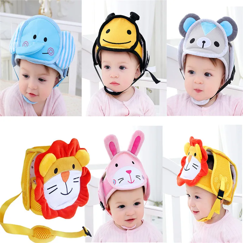 Детский шлем, защитный шлем для мальчиков и девочек, мягкая Регулируемая Детская кепка с мультипликационным принтом