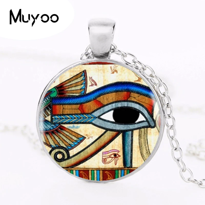 

Ancient Egypt Egyptian The Eye of Horus ( Wedjat Eye ) Pendant Choker Statement Silver Necklace For Women Dress Accessories HZ1
