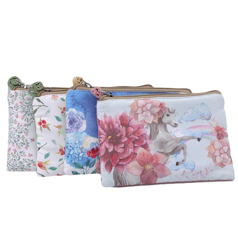 

Cartoon Cute Animal Printed Coin Purse Kawaii Deer Horse Elephant Mini Change Wallets Money Bag Change Pouch Key Holder Bag