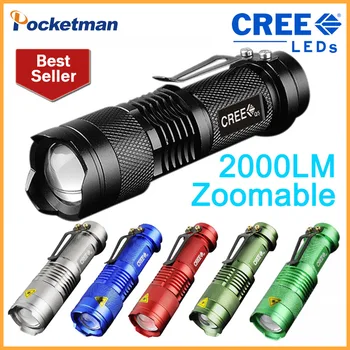 

Q5 2000 Lumen LED Flashlight Torch Lanterna Tactical Penlight Zoomable In Out Lights Lamp
