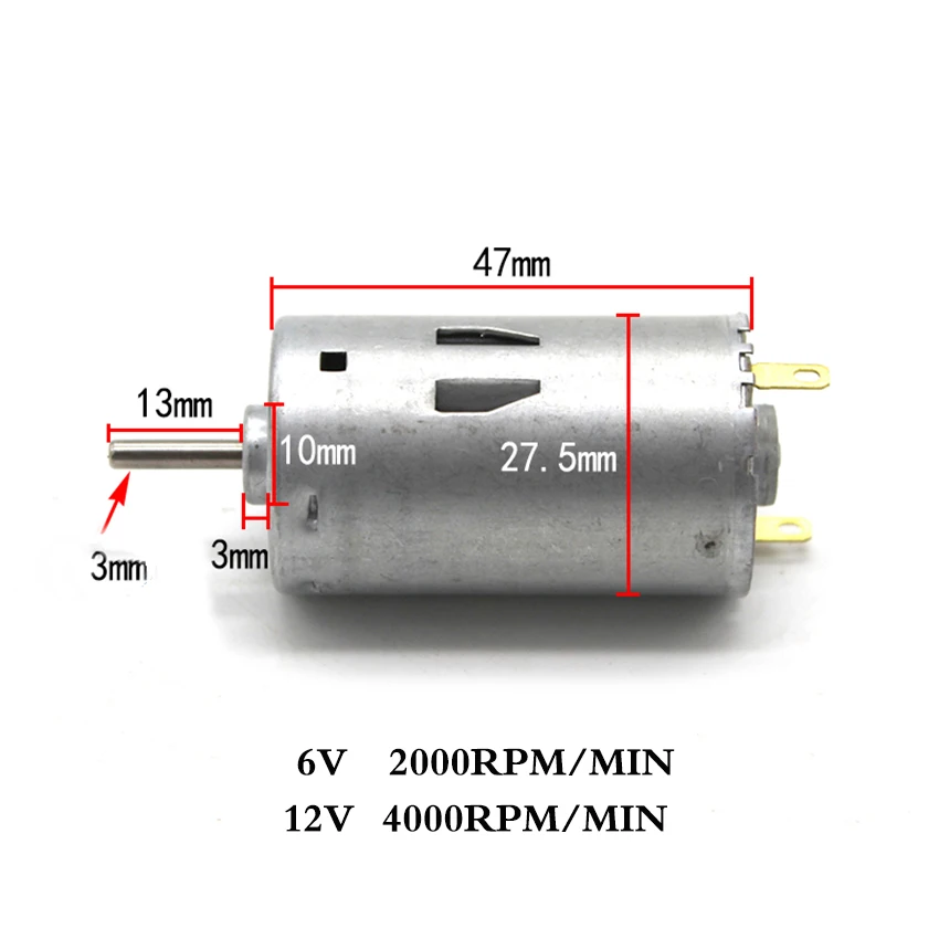 Круговой вал 395 двигатель с высоким крутящим моментом 6 в 2000PRM 12 В 4000 об/мин микро двигатель постоянного тока с высоким крутящим моментом модель DIY железная задняя крышка двигателя