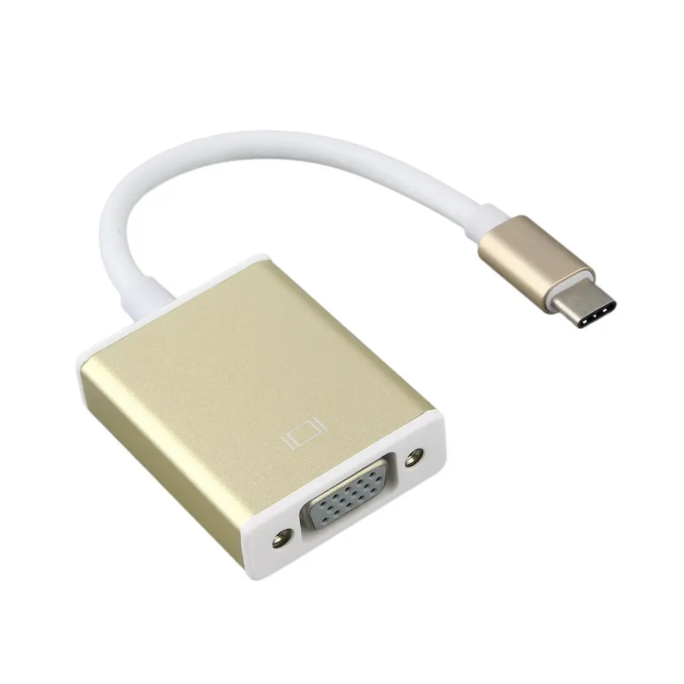 

8pcs TYPE C USB3.1 to VGA Adapter USB C to VGA Connector Golden Digital Hub
