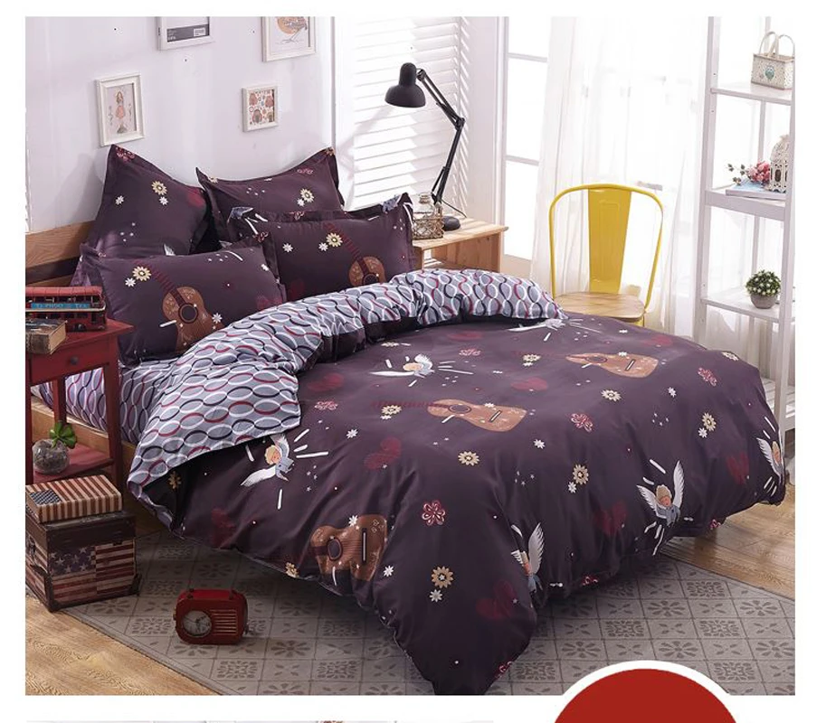 

Fashion bedding sets Twin/Queen Size Universe Outer Home Cotton Bedspread 4pcs Bed Linen Bed Sheets Duvet Cover Set