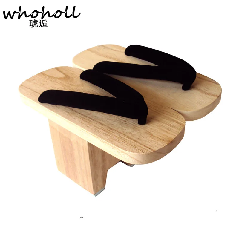 

WHOHOLL Cos Geta Japanese Geta Sandals Man Women Wooden Slippers Cos Flip-flops Sandals Female Clogs Costumes One-toothed Clogs