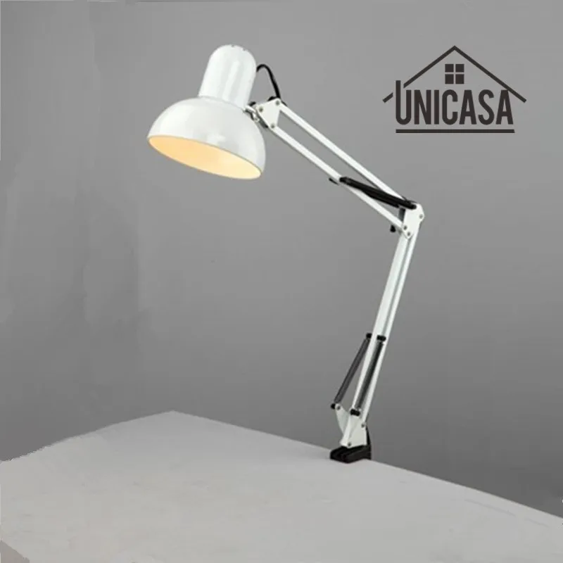 

Adjustable Clip Table Lights Bedside Desktop Table Lamp Bedroom White Desk Lamps Office Light Libraly Porch Industrial Lighting