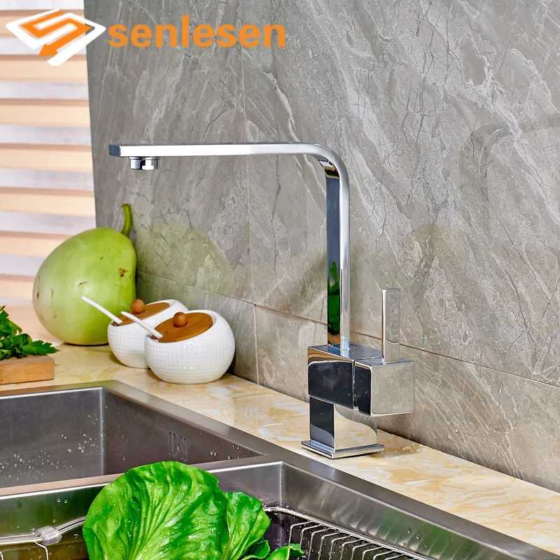 

Wholesale and Retail Chrome Finish Kitchen Sink Faucet Deck Mounted Single Handle Single Lever