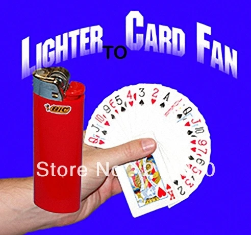 

Free shipping Lighter To Card Fan Magic Tricks