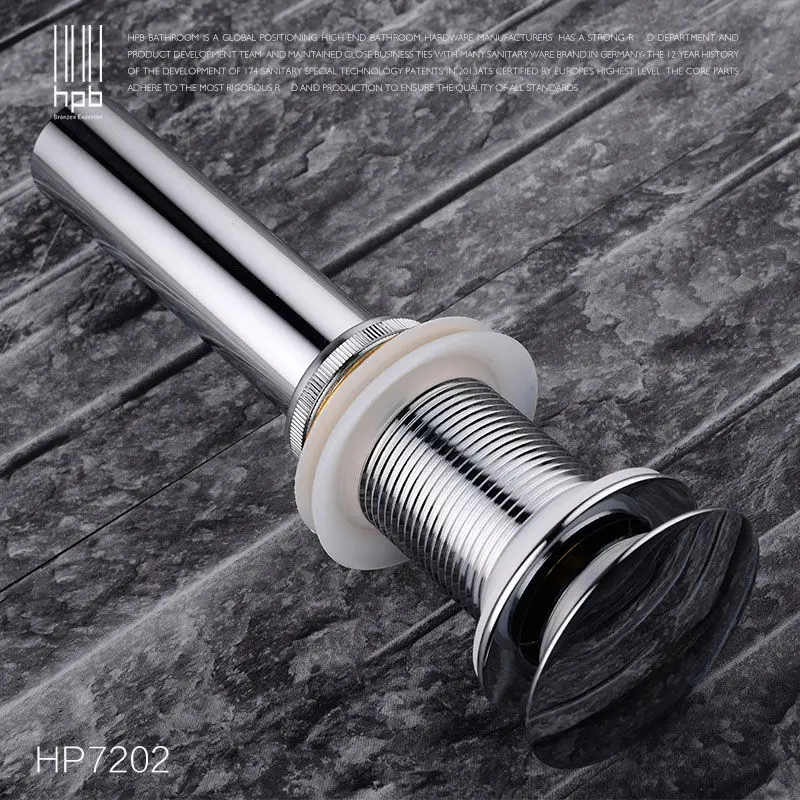 HPB Brass Bathroom Sink Strainer Pop Up Drain with Overflow Fregadero