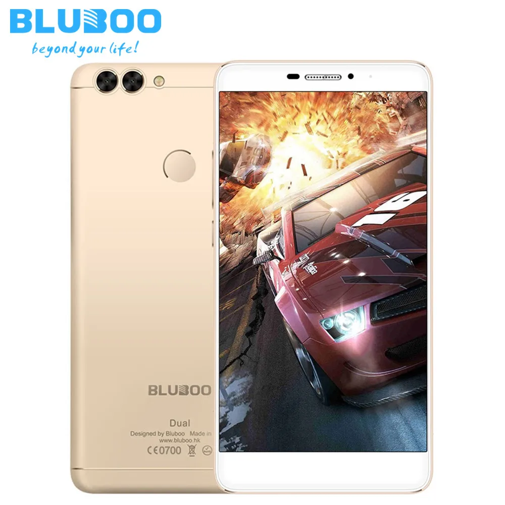 Original BLUBOO Dual Smartphone Android 6 0 MTK67637T Quad Core Cellphone 2GB 16GB 13MP Dual Back