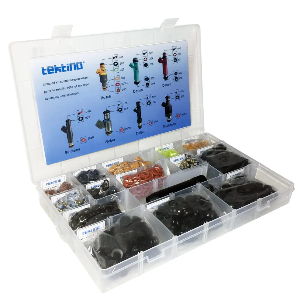 

Fuel Injector Service Kit Rebuild Repair kits Universal Type 1400pcs ( micro filter O-ring seals caps + Removal Tool)