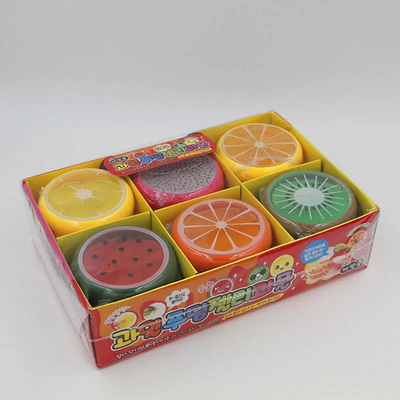 12Pcs Fruit Magnetic Colored Clay Mud Kids Baby Fun Toys Crystal  Intelligent Hand Gum Plasticine Rubber  Playdough Gift TY0135 (2)