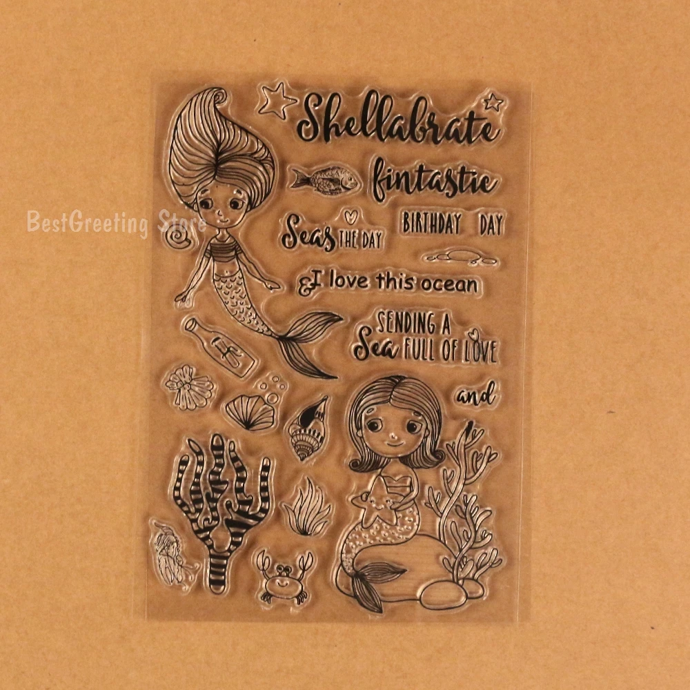 kids diy crafting stamps clear silicone scrapbooking stamps cute ocean