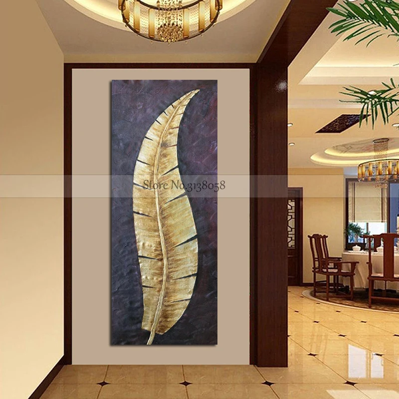 

Handpainted Abstract Oil Painting Wall Canvas Arts Large Modern Home Decor Asile Corrido Decoration Gold Leaf Paintings Picture