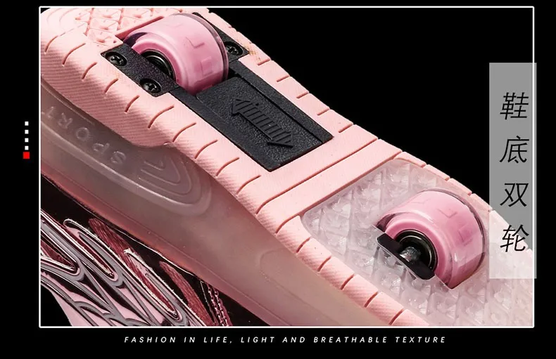 Tênis com Rodas sobre Led Skate para Crianças Usb de Carregamento Luminoso Sapatos Esportes Roller Meninos Meninas Led 2020 Luz 11 Mamãe e Bebê