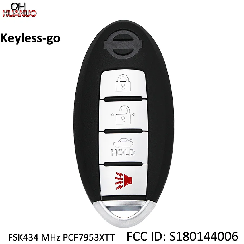 

Keyless-go 3+1/4 Button Remote Key Fob FSK434 MHz PCF7953XTT Chip FCC ID: S180144006