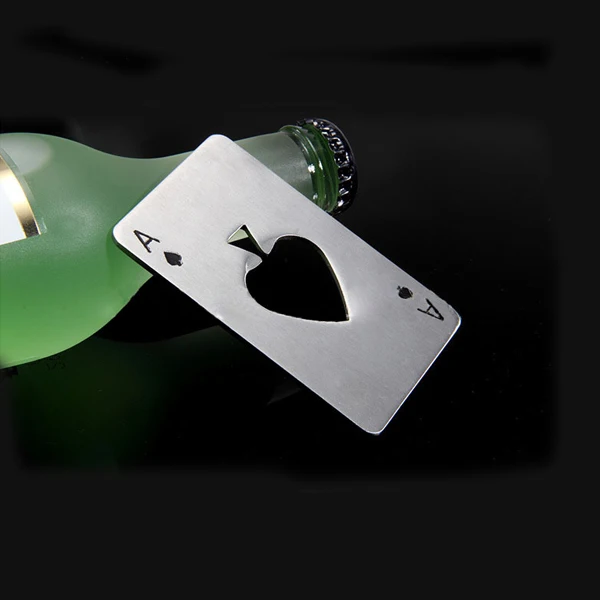 

Great quality Desk set and bar set stainless steel LOVE HEART beer opener business card style for home tool and summer gifts