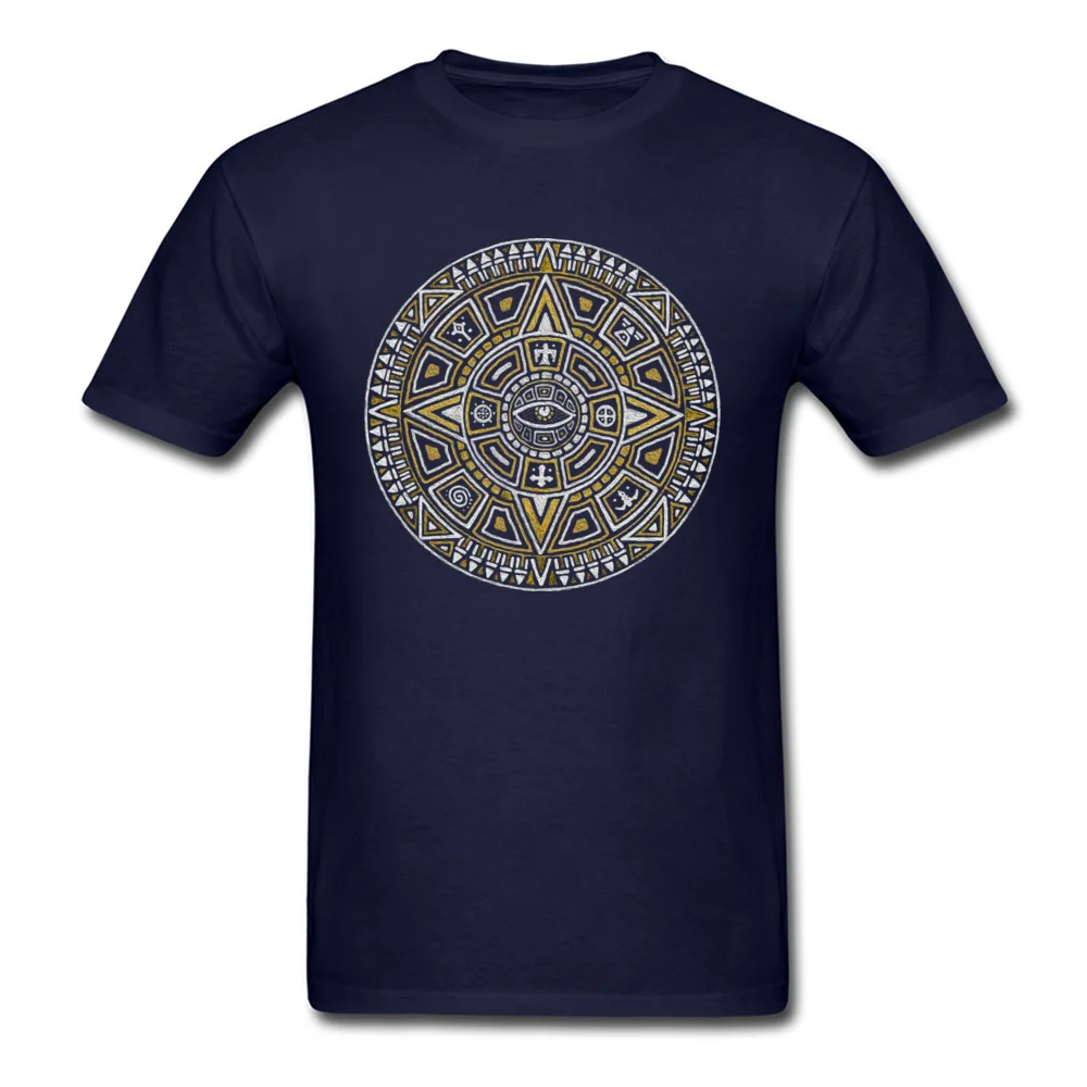 Mandala Men T Shirts Fashionable Street Tops & Tees Pure Cotton O-Neck Short Sleeve Gift Clothing Shirt Summer/Fall Mandala navy