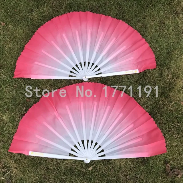 Free shipping One pair Gradient color Chinese silk dance fan KungFu FAN