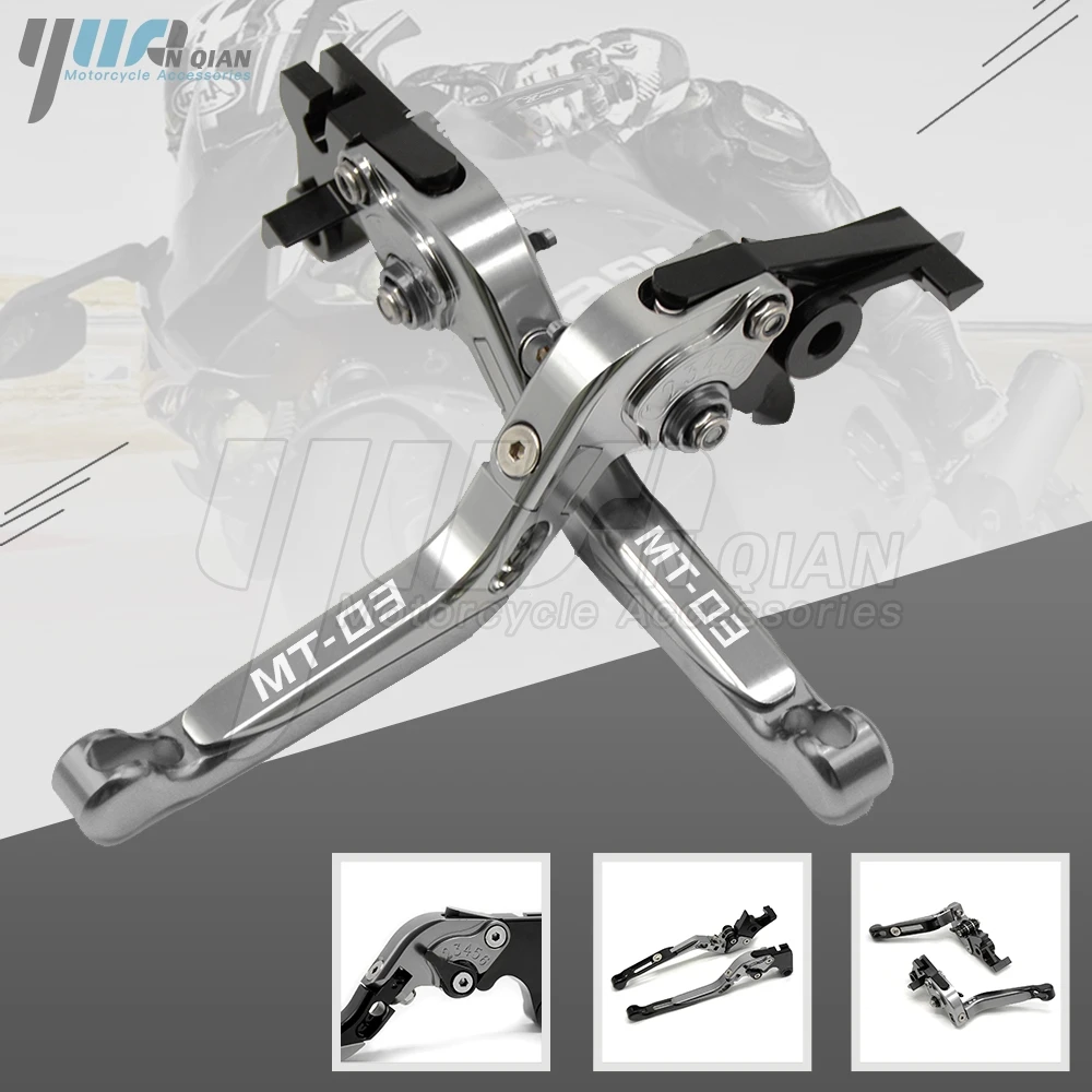 

Motorbike CNC Aluminum Adjustable Folding Extendable Brake Clutch Lever For YAMAHA MT-03 2005-2006 mt03 mt-03 Laser logog
