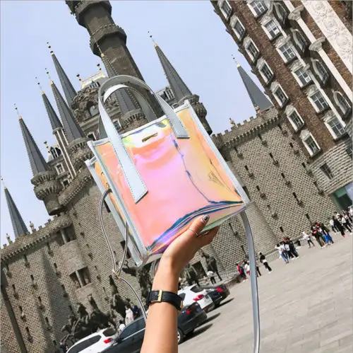 Модная женская прозрачная сумка через плечо Jelly Candy летняя модная тоут пляжная