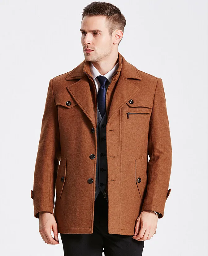 Winter Jacket Men Thickening Wool Coat Slim Fit Jackets Fashion