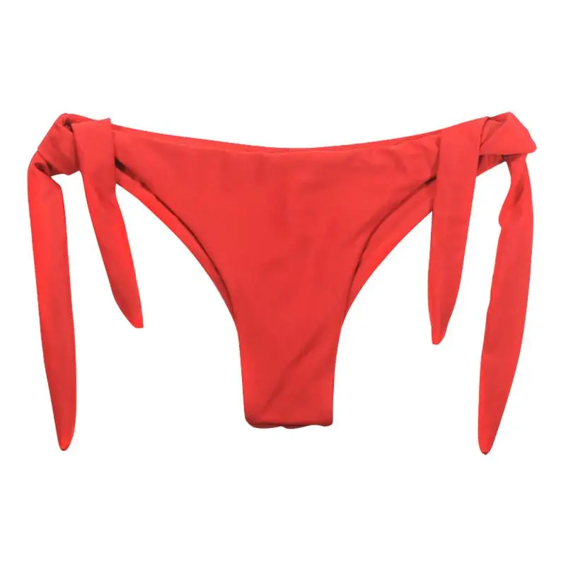 2019 Sexy Solid Thong Bikini Brazilian Cut Swimwear Women Bottom Adjustable Briefs Swimsuit Panties Underwear Thong Bathing Suit