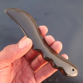 

5A grade Original Si Bin Bian stone massage guasha knife 140x28x8mm 100% original thin facial body slimming massager S shape